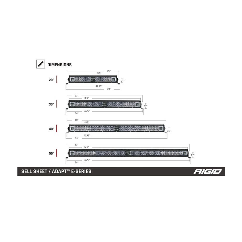 Adapt E Series LED Light Bar 50.0 Inch Rigid Industries - 290413