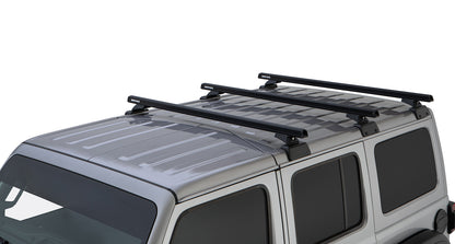 Rhino-Rack 18-24 Jeep Wrangler 4 Door SUV Heavy Duty RCL 3 Bar Backbone Roof Rack - JB0882