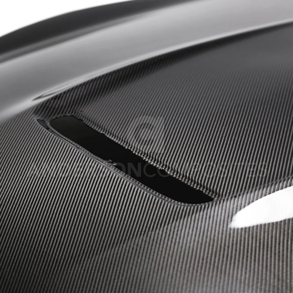 Anderson Composites 2015 - 2020 Mustang Shelby GT350 Double-sided Carbon Fiber Hood - AC-HD15FDMU350-OE-DS