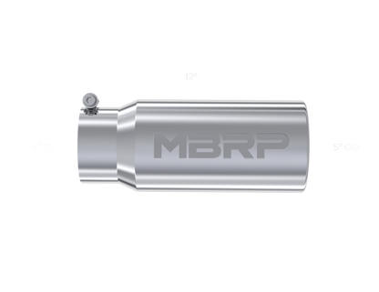 MBRP Universal Tip 5 O.D. Rolled Straight 4 inlet 12 length - T5050 MBRP