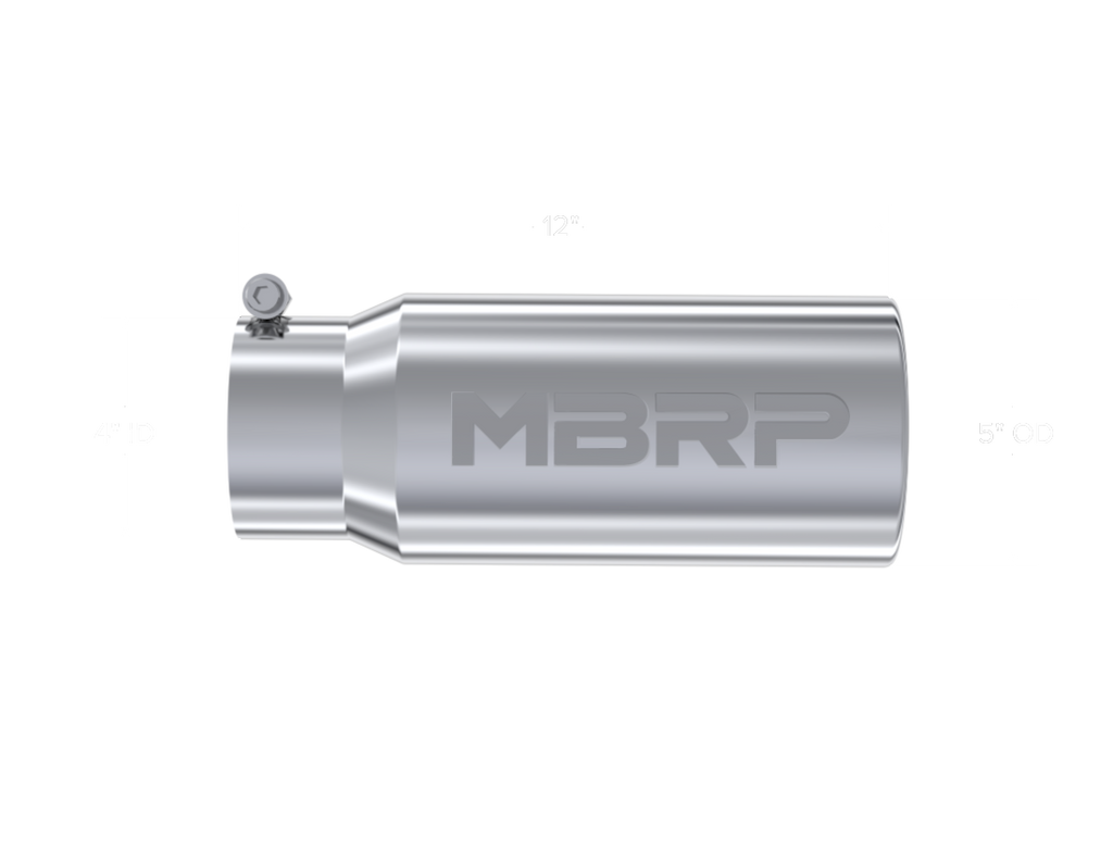 MBRP Universal Tip 5 O.D. Rolled Straight 4 inlet 12 length - T5050