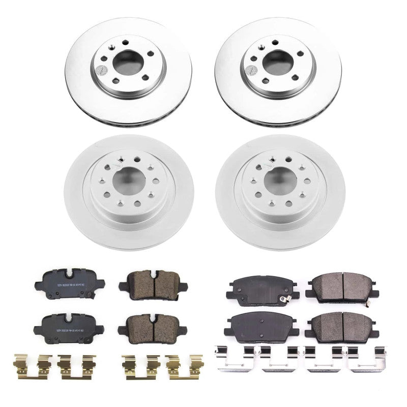 Power Stop 2020 Chevrolet Malibu Front & Rear Z17 Coated Brake Kit PowerStop