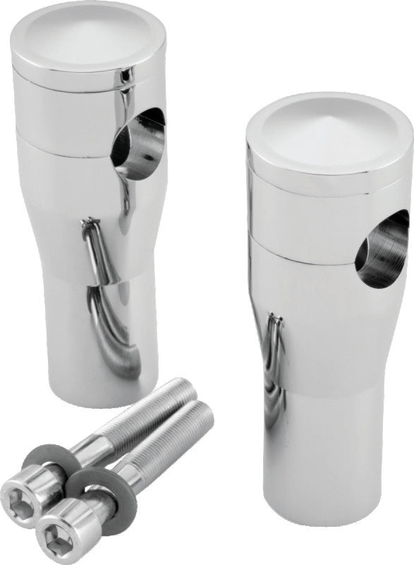 Bikers Choice 4 Inch Chrome Smooth Top Risers for BC or DNA Springer Front End - 601951
