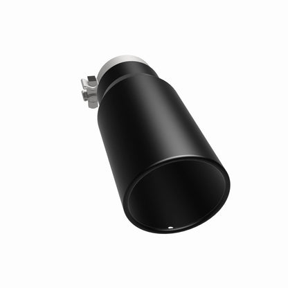 MagnaFlow Tip Stainless Black Coated Single Wall Round Single Outlet 5in Dia 3.5in Inlet 14.5in L Magnaflow