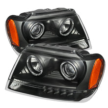 Load image into Gallery viewer, Xtune Jeep Grand Cherokee 99-04 Projector Headlights LED Halo Black PRO-JH-JGC99-LED-BK SPYDER