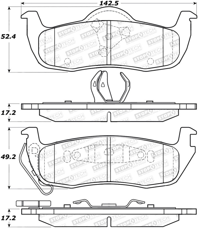 StopTech Premium Ceramic Brake Pads - 308.10870