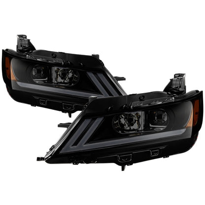 xTune 14-18 Chevy Impala (Excl Limited) DRL Halogen Proj Headlights - Blk Smk (PRO-JH-CIM15-LB-BSM) SPYDER