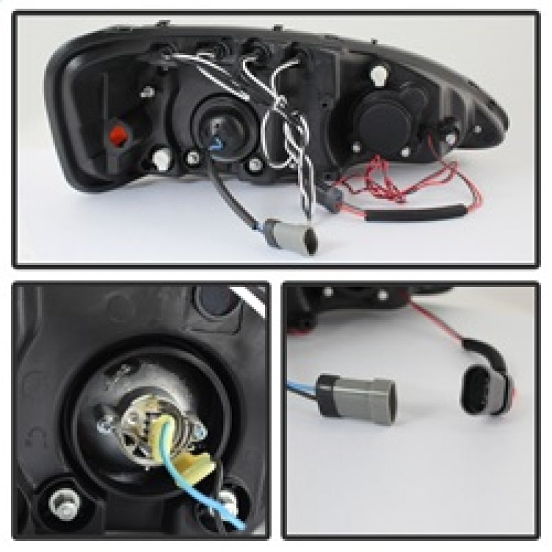 Spyder Pontiac Grand Prix 04-08 Projector Headlights LED Halo LED Blk Smke PRO-YD-PGP04-HL-BSM SPYDER