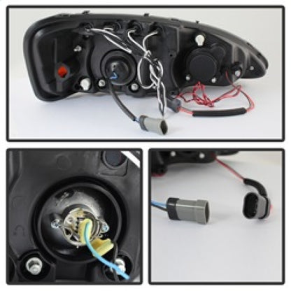 Spyder Pontiac Grand Prix 04-08 Projector Headlights LED Halo LED Blk Smke PRO-YD-PGP04-HL-BSM SPYDER