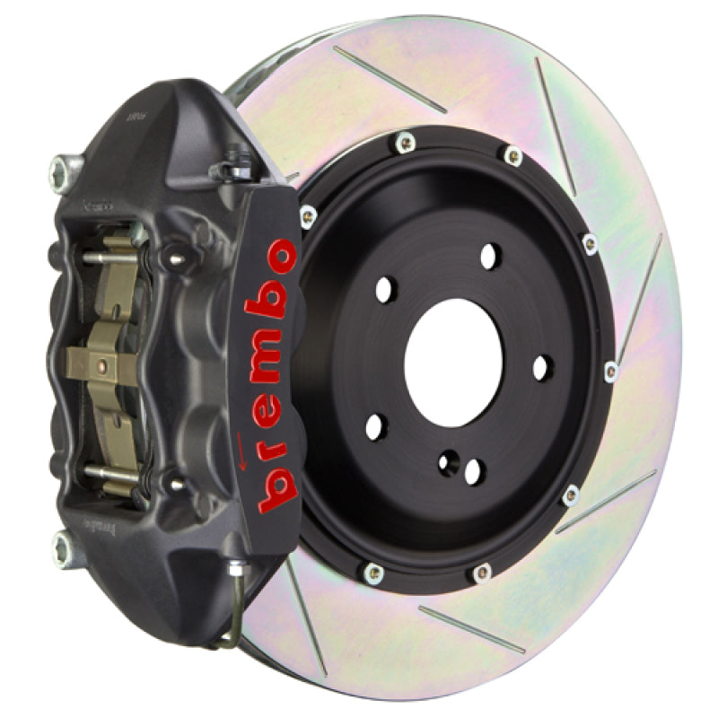 Brembo 08-12 Quattroporte Rr GTS BBK 4Pist Cast 380x28 2pc Rotor Slotted Type1-Black HA Brembo