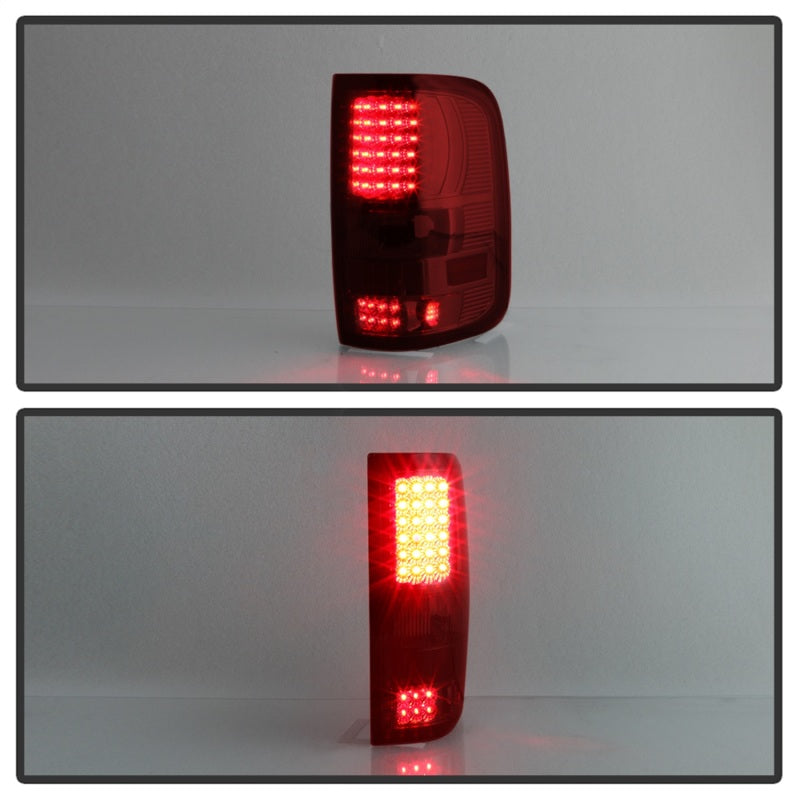 Xtune Ford F150 Styleside 04-08 LED Tail Lights Red Clear ALT-ON-FF15004-LED-RC SPYDER