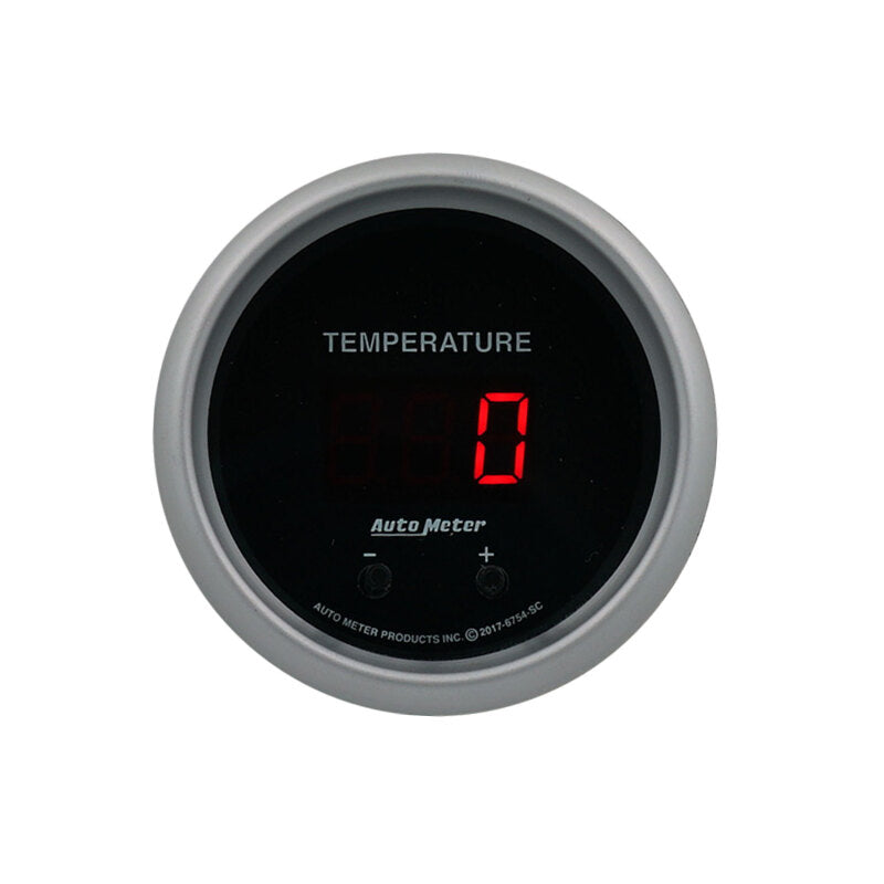 Autometer 52.4mm Black Switchable 60-340 Degrees F / 40-170 Degrees C Sport-Comp Elite Digital Gauge 6754-SC