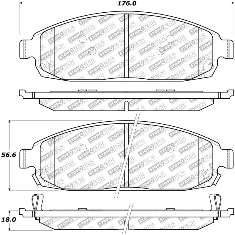 StopTech Street Disc Brake Pads - 305.10800 Stoptech