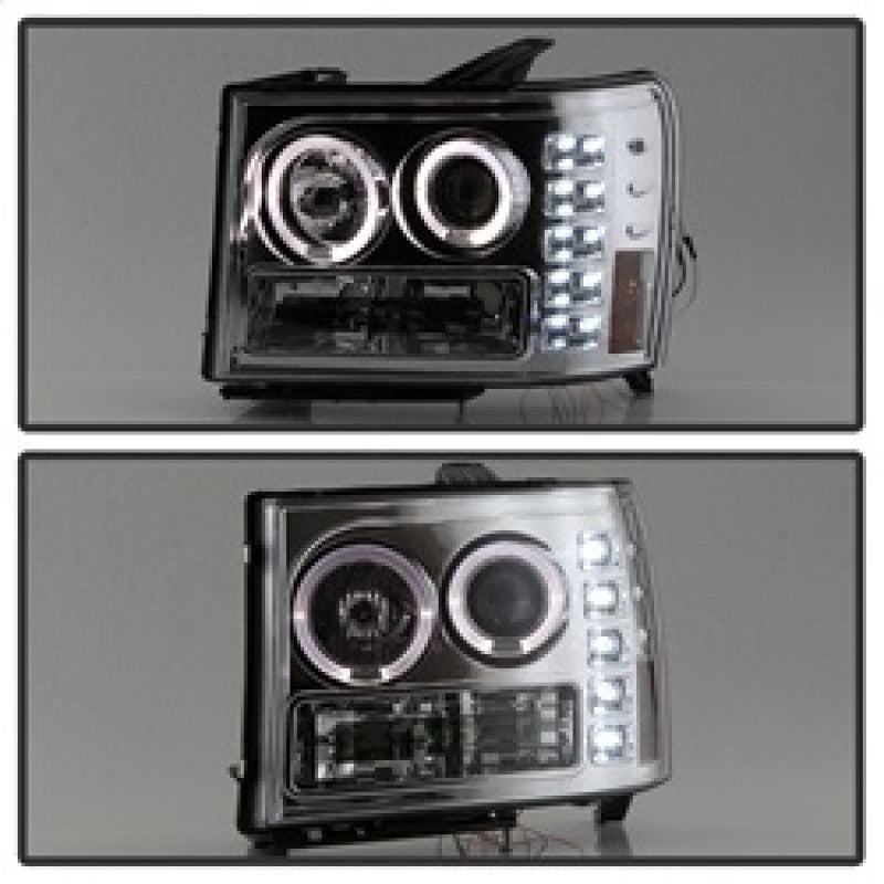 Spyder GMC Sierra 1500/2500/3500 07-13 Projector Headlights LED Halo- LED Chrome PRO-YD-GS07-HL-C SPYDER
