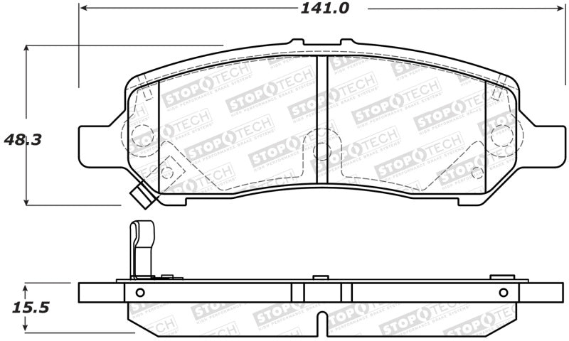 StopTech Premium Ceramic Front Brake Pads - 308.16470 Stoptech