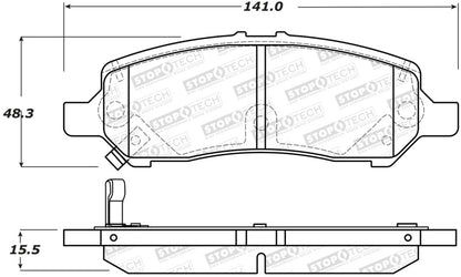 StopTech Premium Ceramic Front Brake Pads - 308.16470 Stoptech