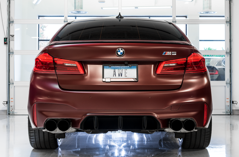 AWE Tuning 18-19 BMW M5 (F90) 4.4T AWD Cat-back Exhaust - Track Edition (Diamond Black Tips) AWE Tuning