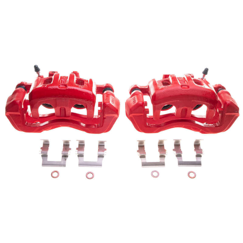 Power Stop 92-96 Mitsubishi Montero Front Red Caliper - Pair PowerStop