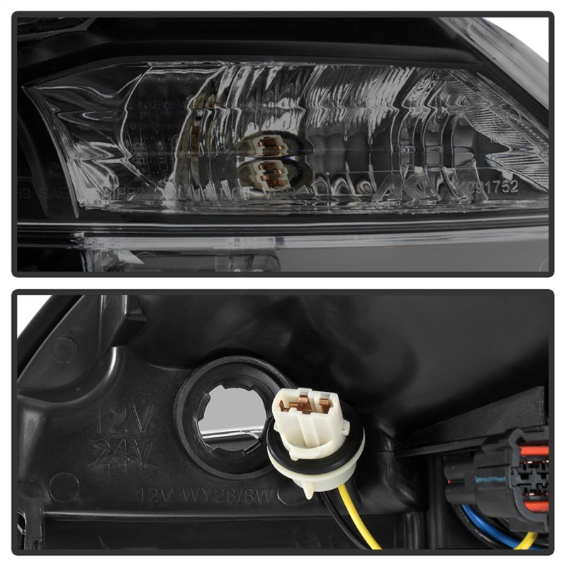 xTune 13-15 Nissan Sentra DRL LED Light Bar Proj Halogen Headlights - Blk Smoke (PRO-JH-NS13-LB-BSM) SPYDER