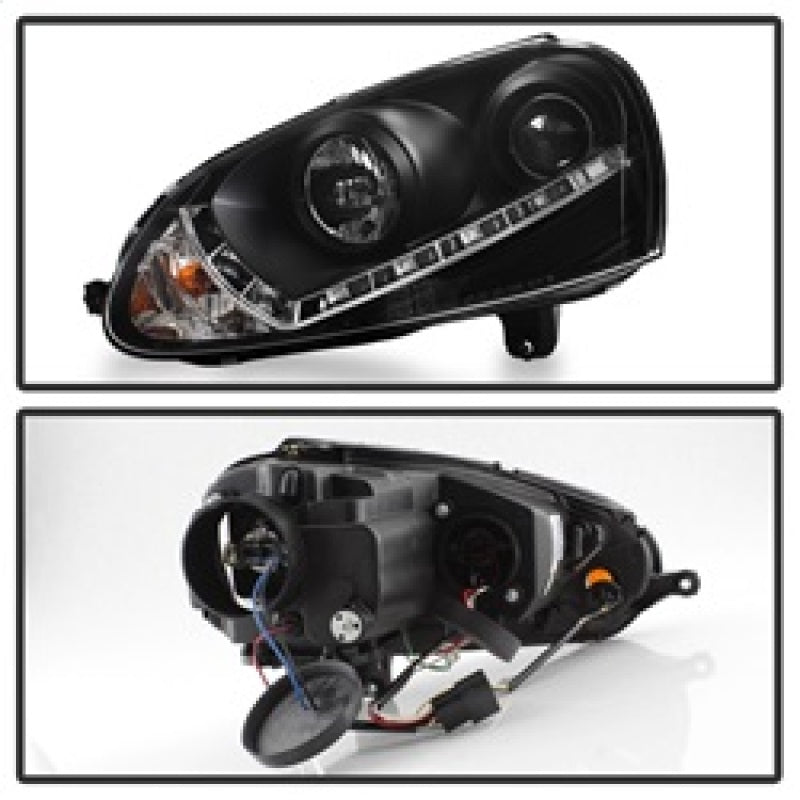 Spyder Volkswagen GTI 06-09/Jetta 06-09 Halogen Model Only - DRL Black PRO-YD-VG06-DRL-BK SPYDER