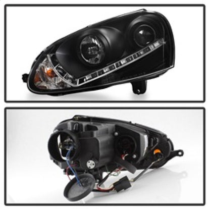 Spyder Volkswagen GTI 06-09/Jetta 06-09 Halogen Model Only - DRL Black PRO-YD-VG06-DRL-BK SPYDER