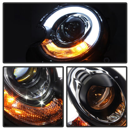 Spyder Mini Cooper 2010-2012 Projector Headlights Xenon/HID Model- DRL Blk PRO-YD-MC07-HID-DRL-BK SPYDER