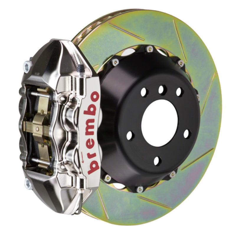 Brembo 11-18 Cayenne/S/GTS Rear GTR BBK 4 Piston Billet 380x28 2pc Rotor Slotted Type1 - Nickel Brembo