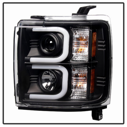 Spyder Chevy Silverado 2014-16 2500 HD Projector Headlights Light Bar DRL Blk PRO-YD-CSHD14-LBDRL-BK SPYDER