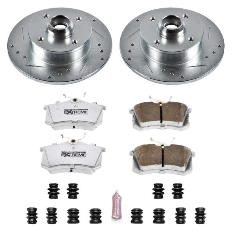 Power Stop 99-02 Volkswagen Cabrio Rear Z26 Street Warrior Brake Kit PowerStop