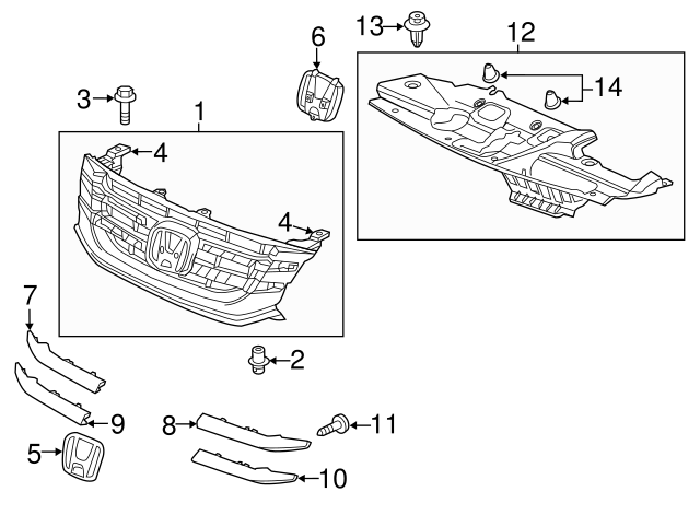 Genuine OEM Honda Odyssey Pilot Ridgeline Front grille Emblem (75700-TK8-A01) X1