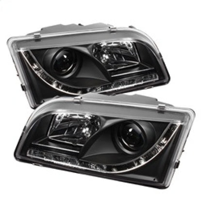 Spyder Volvo S40 97-03 Projector Headlights DRL Black High H1 Low H1 PRO-YD-VOS4097-DRL-BK SPYDER