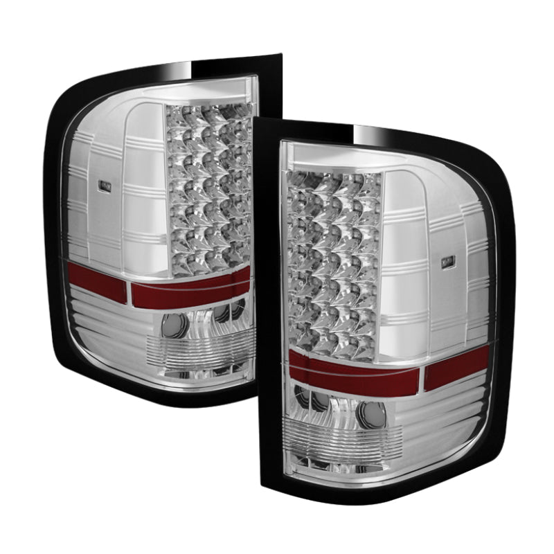 Xtune Chevy Silverado 07-13 LED Tail Lights Chrome ALT-JH-CS07-LED-C SPYDER