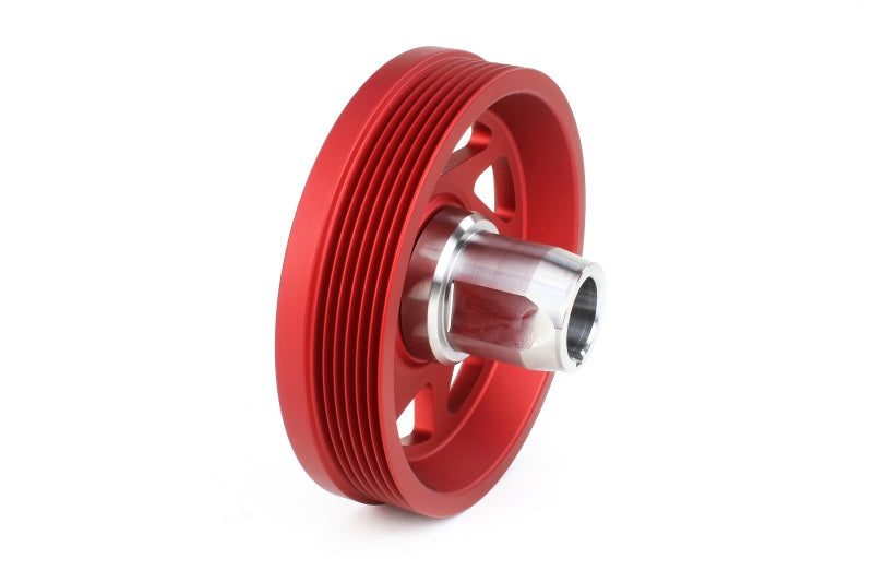 Perrin 19-21 Subaru WRX / 16-18 Forester Lightweight Crank Pulley (FA/FB Engines w/Large Hub) - Red Perrin Performance