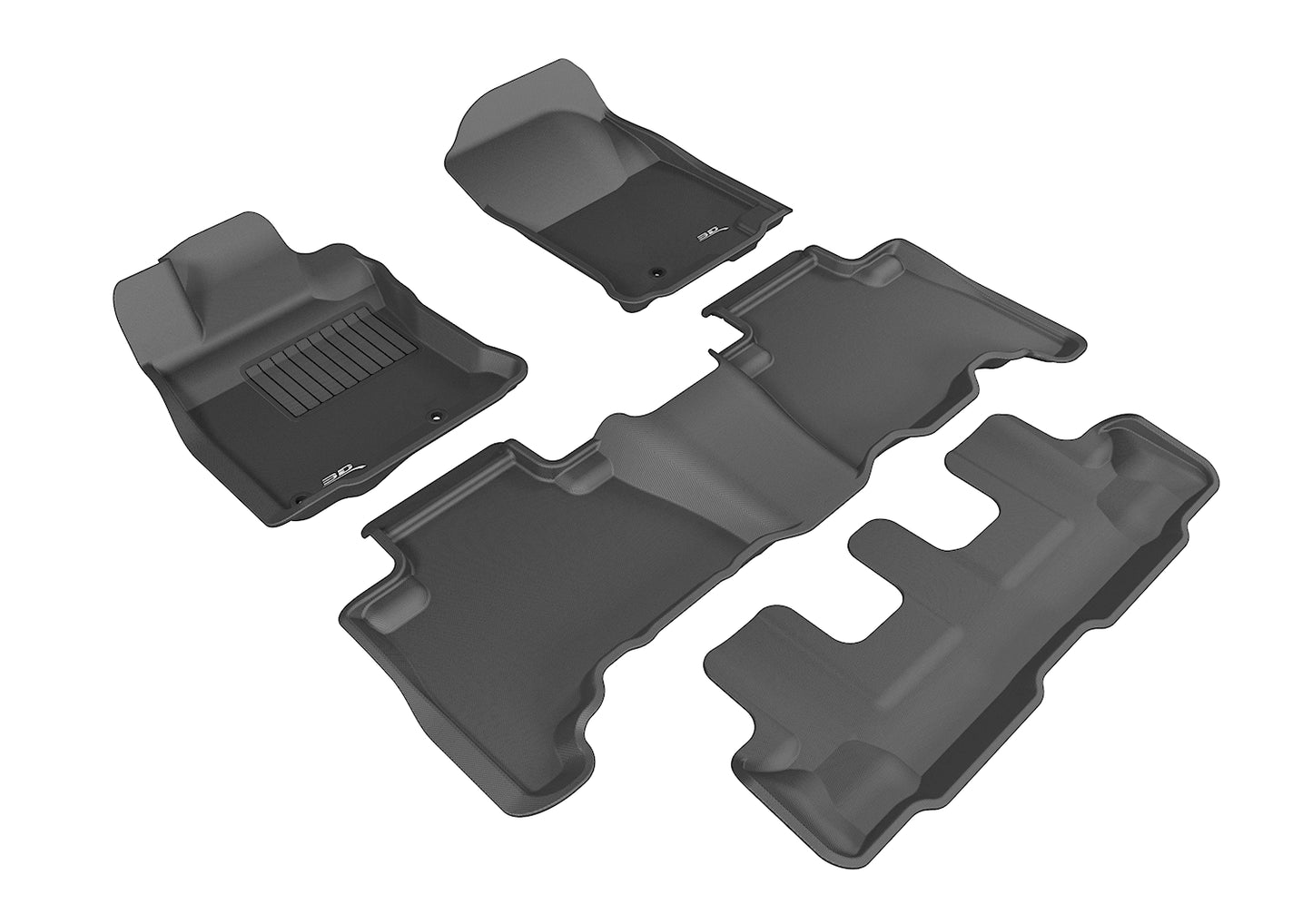3D MAXpider 2013-2020 Toyota 4Runner Kagu 1st & 2nd & 3rd Row Floormats - Black