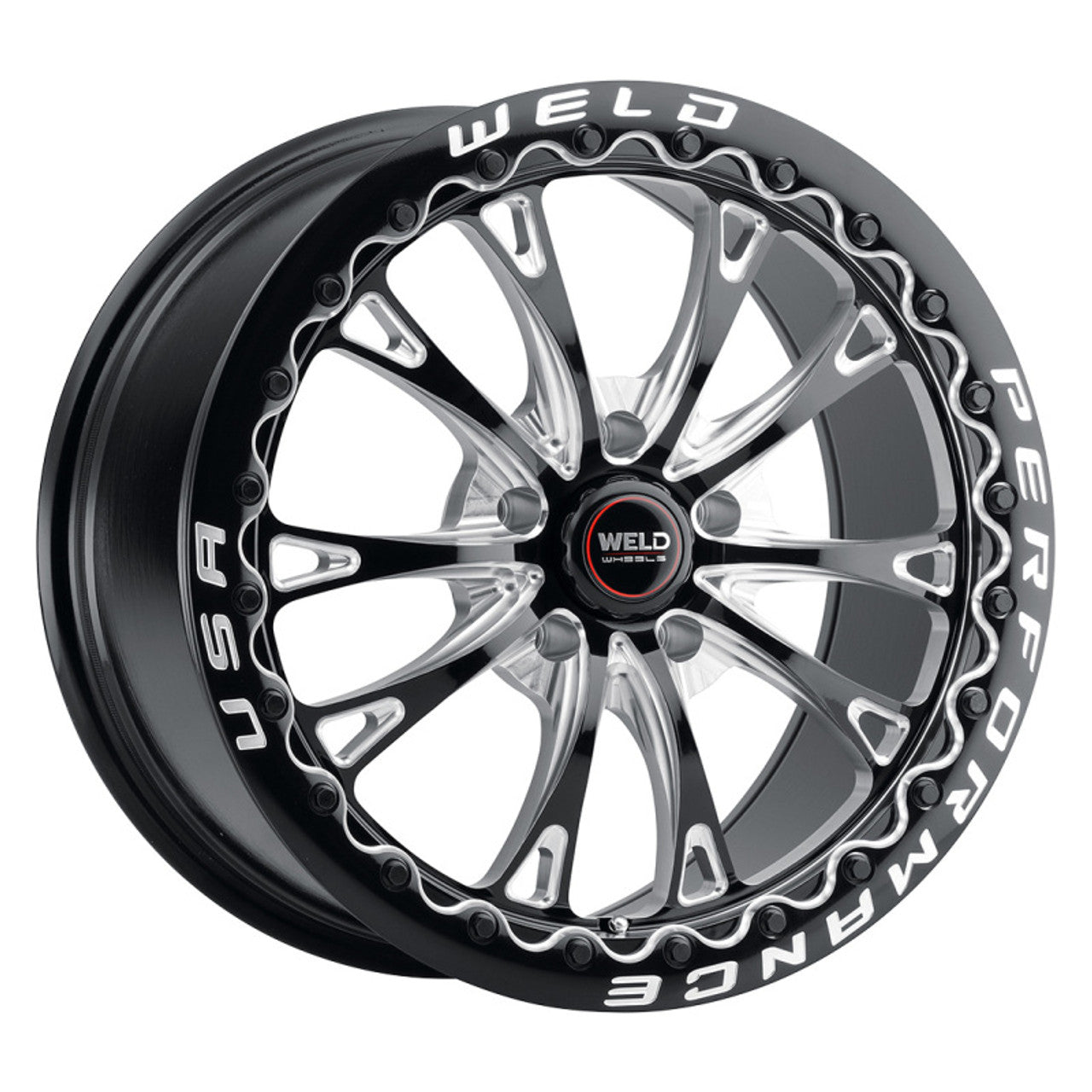 Weld Solana 18x10.5 / 5x120.65 BP / ET64 / 70.3mm Bore - Gloss Black MIL DIA Wheel