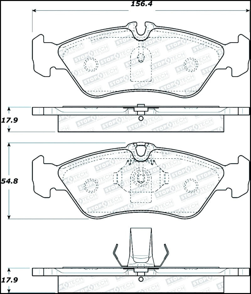 StopTech Premium Ceramic Brake Pads - 308.12290