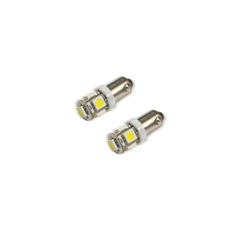 Oracle BA9S 5 LED 3 Chip Bayonet Bulbs (Pair) - White