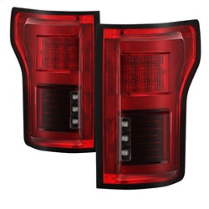 Spyder 15-18 Ford F-150 LED Tail Lights (w/Blind Spot) - Red Clear (ALT-YD-FF15015BS-LBLED-RC) SPYDER