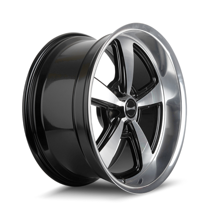 Ridler 652 20x10 / 5x120.65 BP / 0mm OS / 83.82mm Hub Gls Blk w/ Diamond Cut Face & Lip Wheel