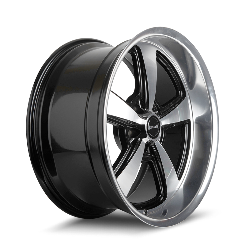 Ridler 652 20x8.5 / 5x127 BP / 0mm Offset / 83.82mm Hub Gls Blk w/ Diamond Cut Face & Lip Wheel