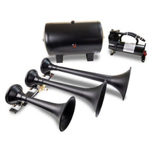 Load image into Gallery viewer, Kleinn Triple Black Horn Kit w/150 PSI Waterproof 3.0 gal Air Tank