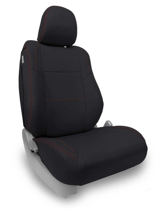 PRP 2024 Toyota Tacoma Front Seat Covers - Black with Red Stitch (Pair) B088-01