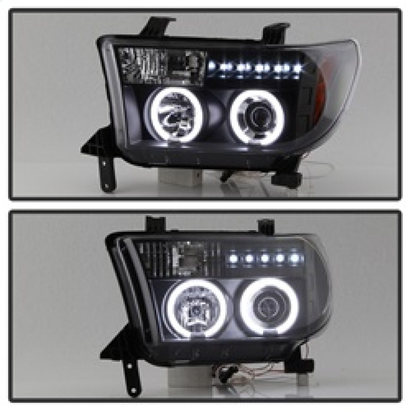 Spyder Toyota Tundra 07-13 Projector Headlights CCFL Halo LED Blk PRO-YD-TTU07-CCFL-BK SPYDER