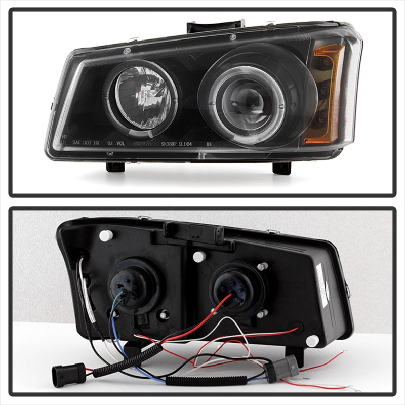 Spyder Chevy Silverado 1500 03-06 Projector LED Halo LED Amber Reflctr Blk PRO-YD-CS03-AM-BK SPYDER
