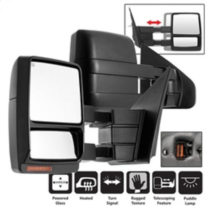 xTune Ford F150 04-06 POWER Heated Amber LED Signal Telescoping Mirror SET MIR-FF15004S-PWH-AM-SET SPYDER