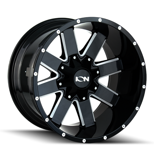 ION 141 20x9 / 8x170 BP / 0mm Offset / 125.2mm Hub Gloss Black Milled Wheel