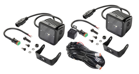 Hella Universal Black Magic 3.2in L.E.D. Cube Kit - Flood Beam (Long Range) Hella