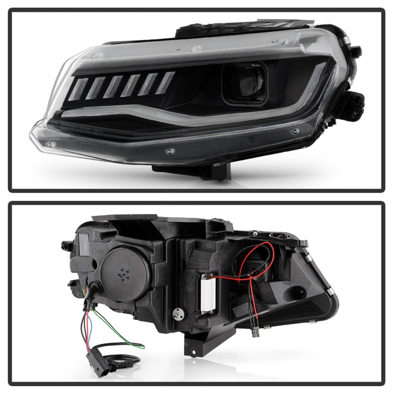 Spyder Chevy Camaro 16-18 (Do Not Fit Halogen) Projector Headlights Black PRO-YD-CCAM16HIDSI-SEQ-BK SPYDER