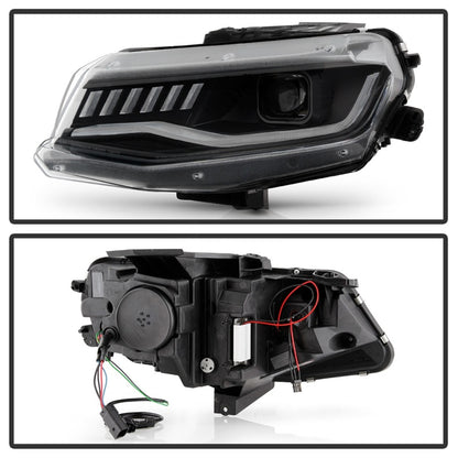 Spyder Chevy Camaro 16-18 (Do Not Fit Halogen) Projector Headlights Black PRO-YD-CCAM16HIDSI-SEQ-BK SPYDER