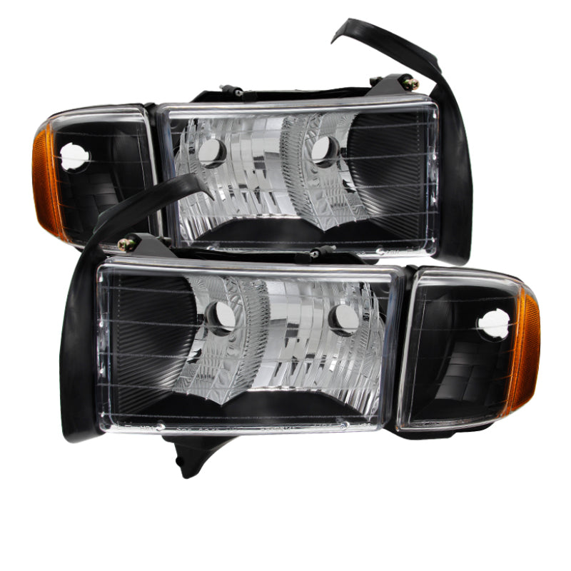 Xtune Dodge Ram Sport Model Only 1999-2002 OEM Headlights Black HD-JH-DR99-SP-BK SPYDER